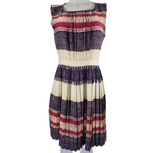 RACHEL by Rachel Roy Red Cream Blue Women's Sleeveless Dress 6 - Picture 1 of 5
